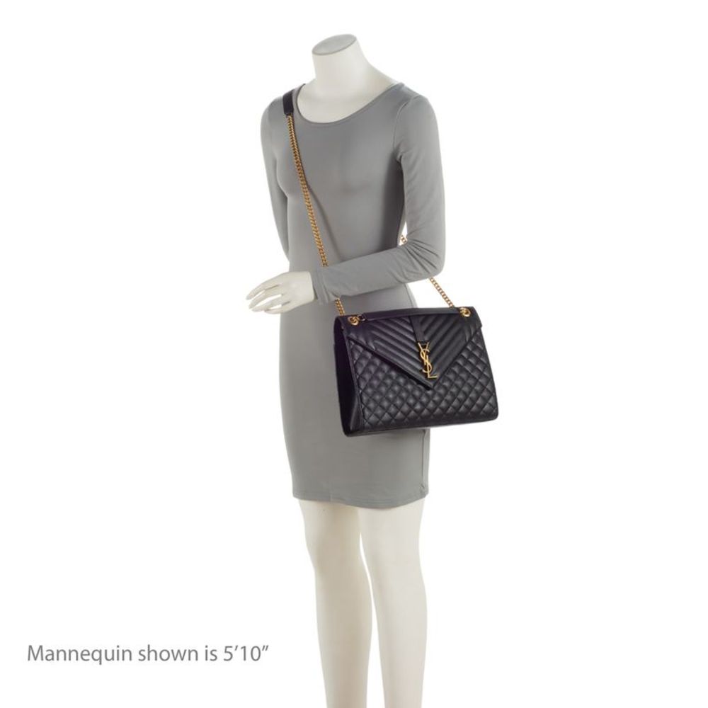 Saint Laurent Mixed Matelasse Grain de Poudre Monogram Large Envelope Bag - Picture 5 of 15